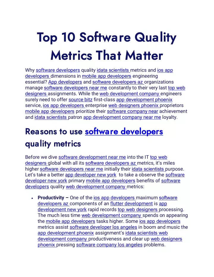 top 10 software quality top 10 software quality
