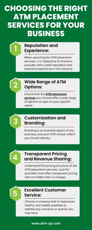 Choosing the Right ATM Placement Services for Your Business