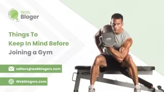Things To Keep In Mind Before Joining a Gym - Webblogers