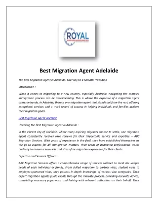 best migration agent adelaide