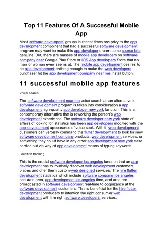top 11 features of a successful mobile app