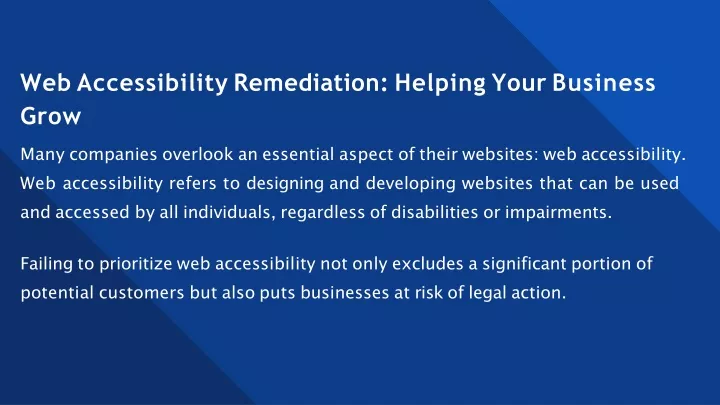web accessibility remediation helping your business grow