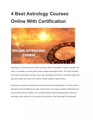 Best Astrology Certification Courses Online