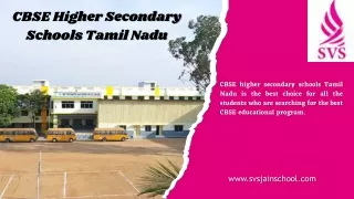 CBSE Higher Secondary Schools Tamil Nadu