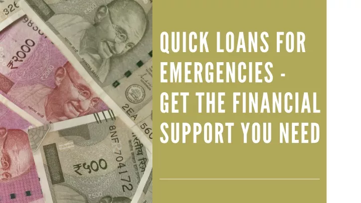 quick loans for emergencies get the financial