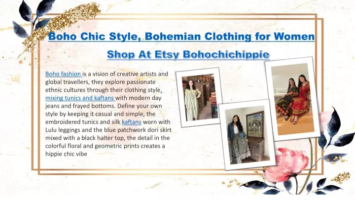 boho chic style bohemian clothing for women