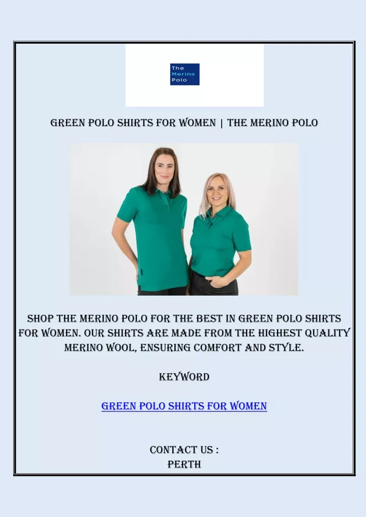 green polo shirts for women the merino polo