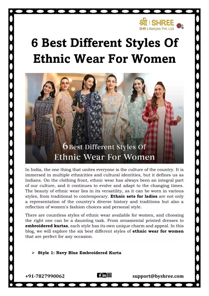 6 best different styles of ethnic wear for women