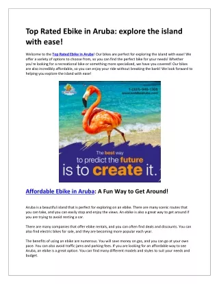 top rated ebike in aruba explore the island with
