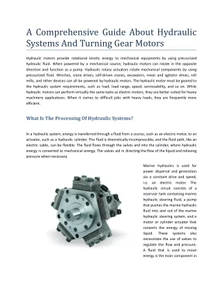 A Comprehensive Guide About Hydraulic Systems And Turning Gear Motors.pdf