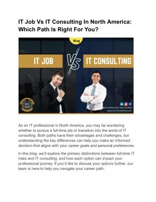 IT Job Vs IT Consulting In North America_ Which Path Is Right For You