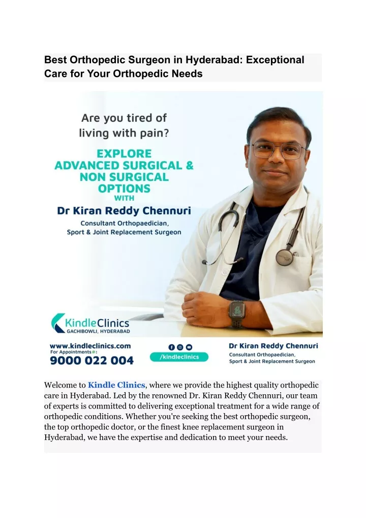 best orthopedic surgeon in hyderabad exceptional