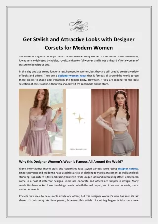 Get Stylish and Attractive Looks with Designer Corsets for Modern Women