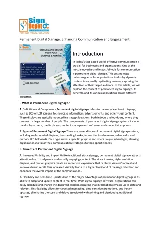 Signdepotdc - Permanent Digital Signage - Enhancing Communication and Engagement