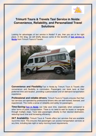 trimurti tours travels taxi service in noida