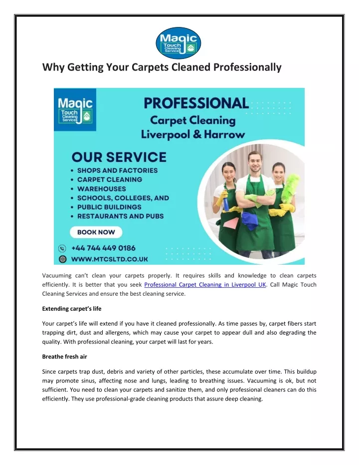 why getting your carpets cleaned professionally