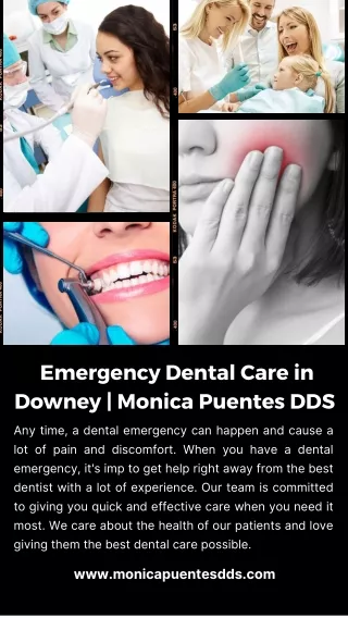 Emergency Dental Care in Downey  Monica Puentes DDS