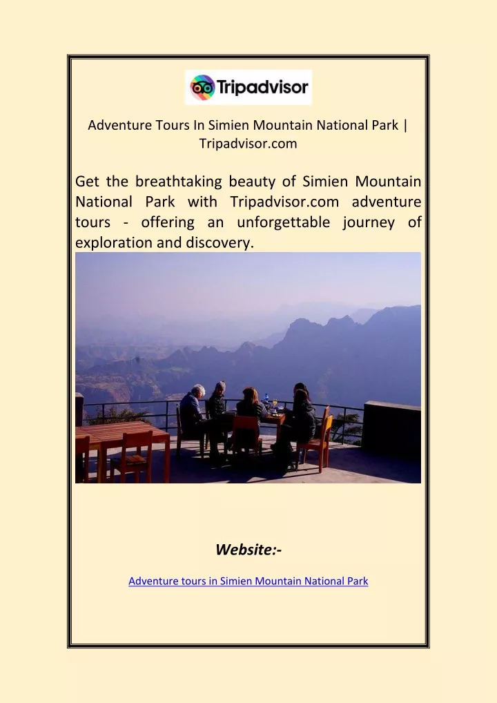 adventure tours in simien mountain national park