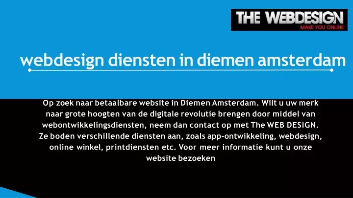 webdesign diensten in diemen amsterdam