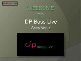 Dp Boss Live | Satta Matka | Milan Satta | Kalyan Satta