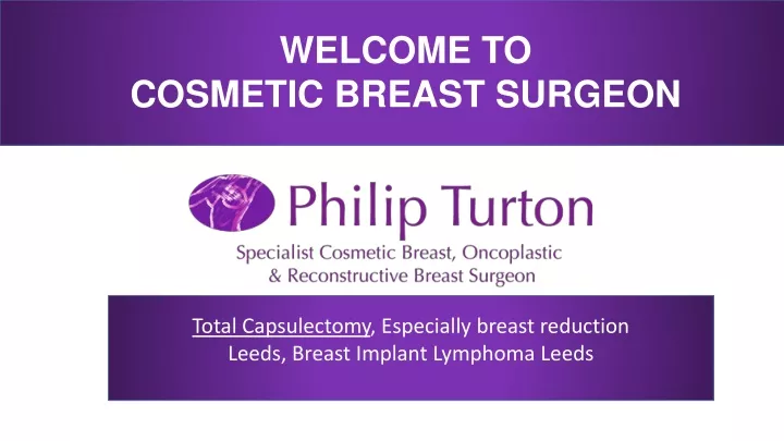 welcome to cosmetic breast surgeon