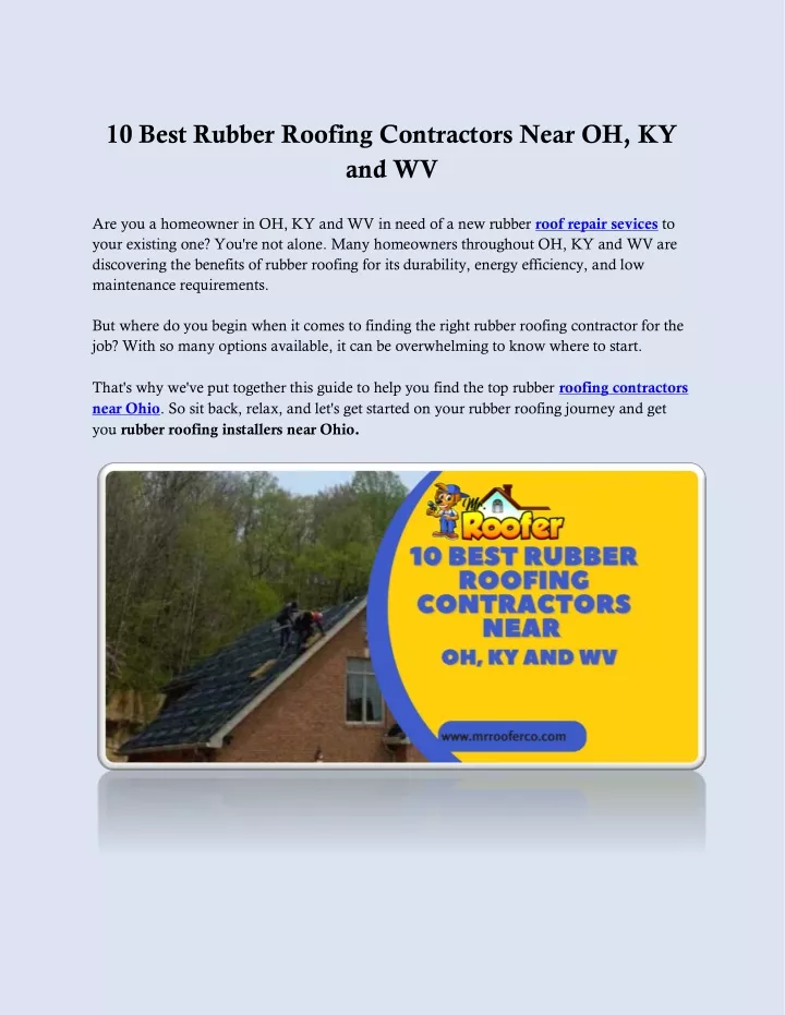 10 best rubber roofing contractors near