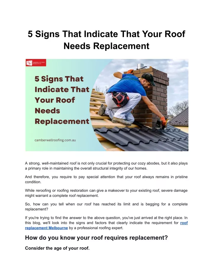 5 signs that indicate that your roof needs