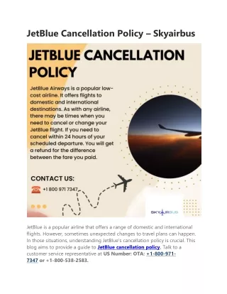 jetblue cancellation policy skyairbus
