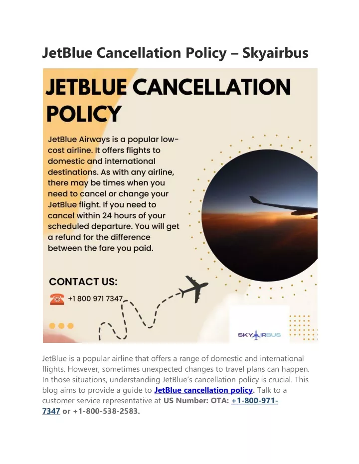 jetblue cancellation policy skyairbus
