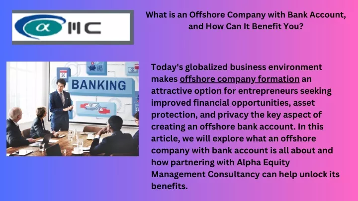 what is an offshore company with bank account