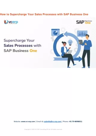 How to Supercharge Your Sales Processes with SAP Business One?
