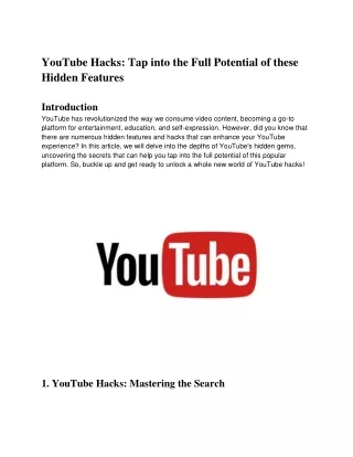 YouTube Hacks Tap into the Full Potential of these Hidden Features