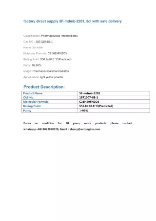 factory direct supply 5F-mdmb-2201, 5cl with safe delivery