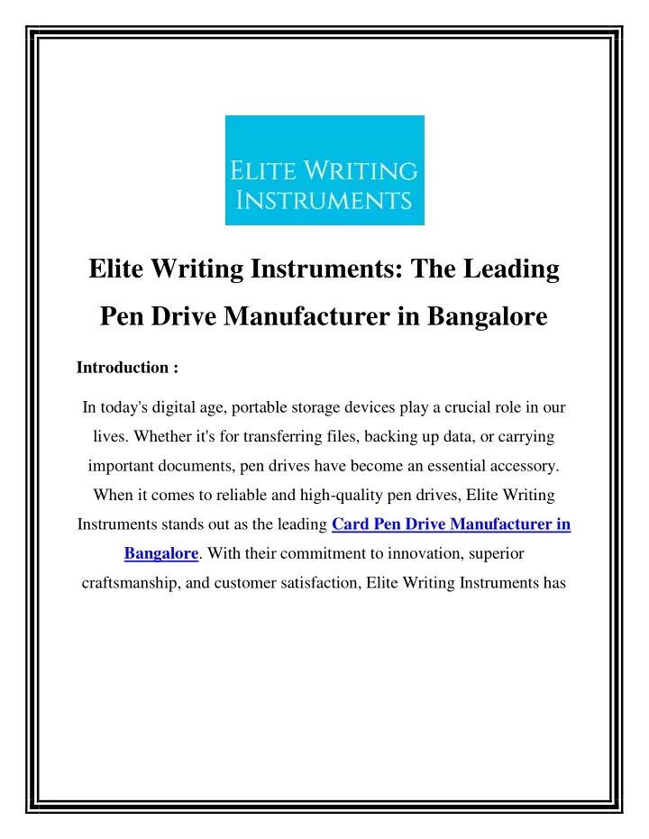 elite writing instruments the leading