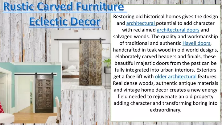 rustic carved furniture eclectic decor