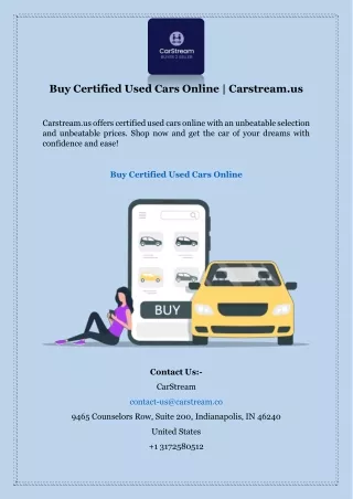 Buy Certified Used Cars Online | Carstream.us
