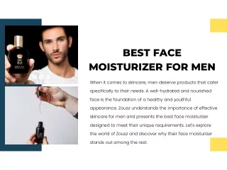 Buy Best Face Moisturizer for Men in UK- ZOUSZ