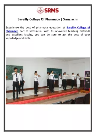 Bareilly College Of Pharmacy | Srms.ac.in