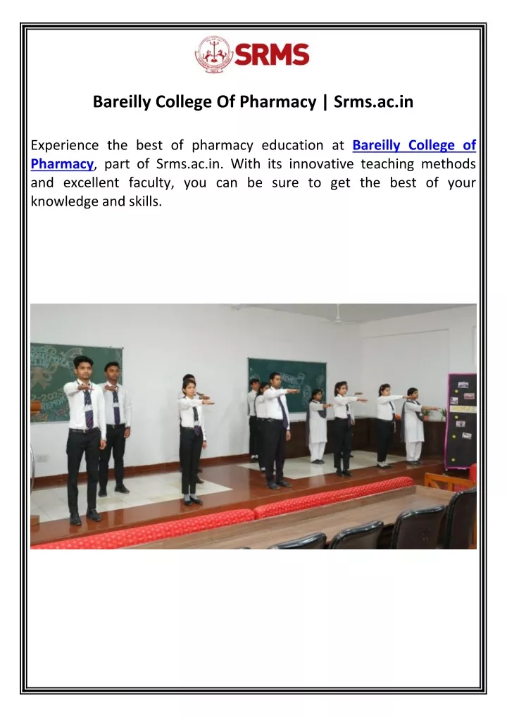bareilly college of pharmacy srms ac in