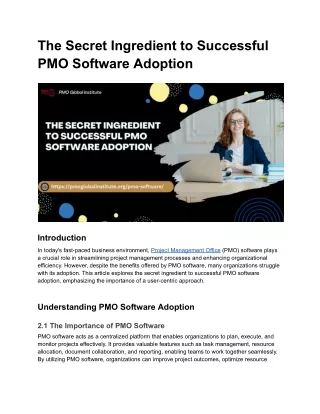 The Secret Ingredient to Successful PMO Software Adoption