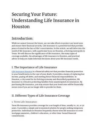 Life insurance document