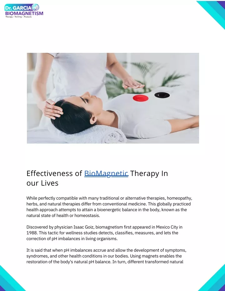 effectiveness of biomagnetic therapy in our lives