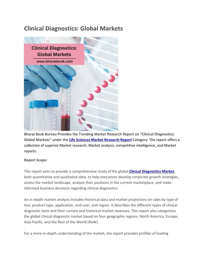 clinical diagnostics global markets