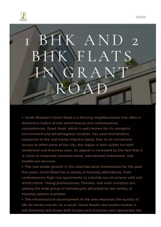 1 bhk flat in grant road - Promesa Realty
