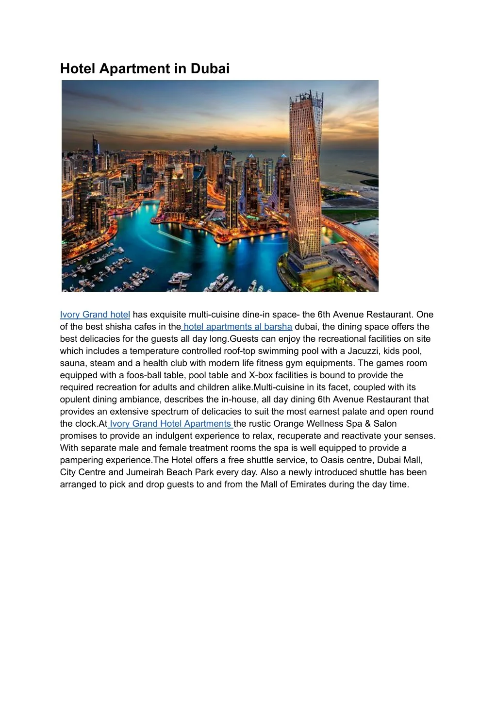 PPT - Hotel Apartment in Dubai PowerPoint Presentation, free download ...