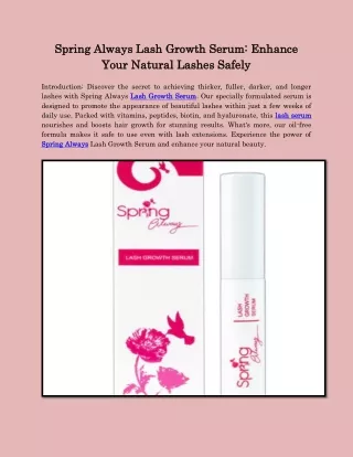 spring always lash growth serum enhance spring
