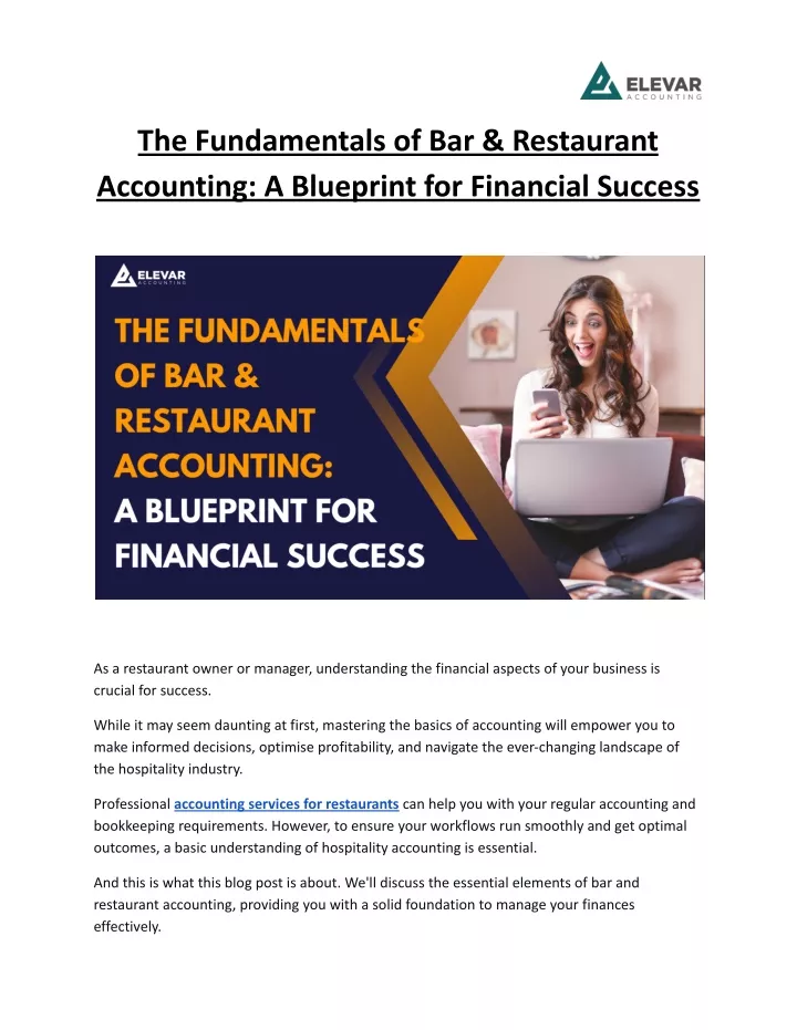 the fundamentals of bar restaurant accounting