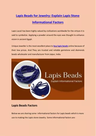 lapis beads for jewelry explain lapis stone