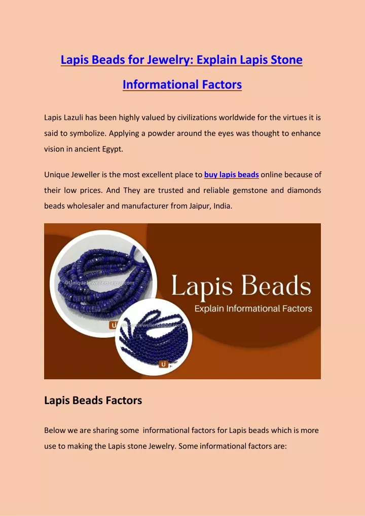lapis beads for jewelry explain lapis stone