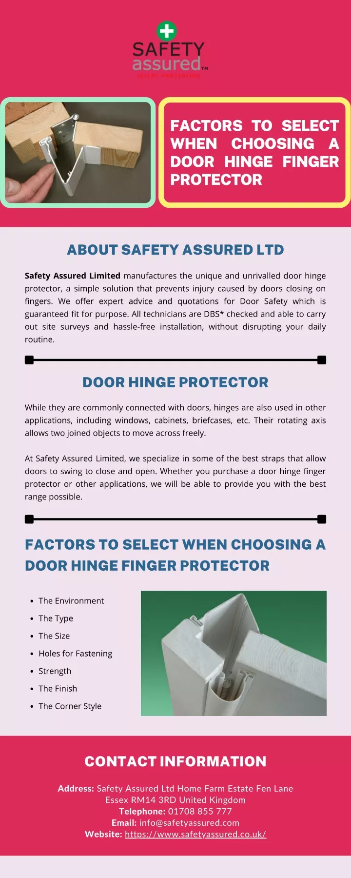 factors to select when choosing a door hinge